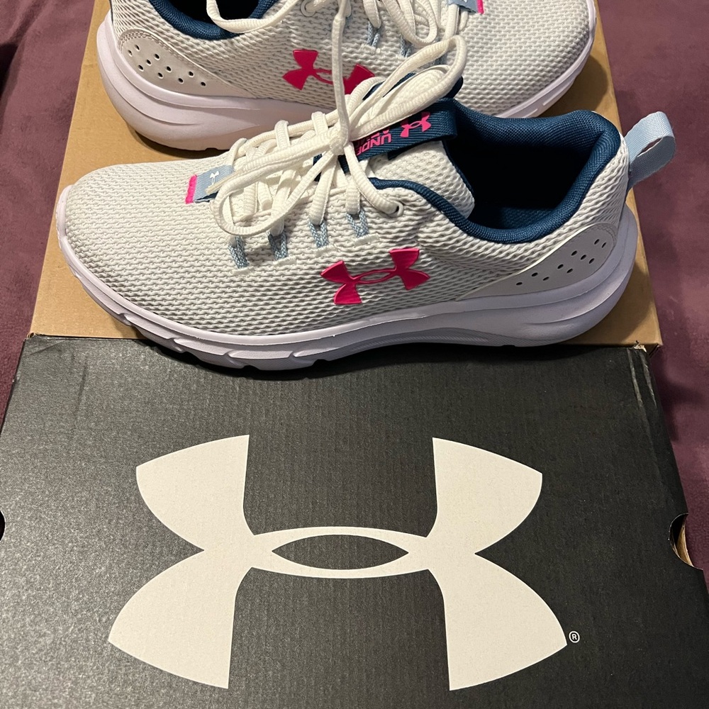 Under Armour Blue and White Sneakers